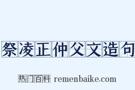 祭凌正仲父文造句是什么意思的图片